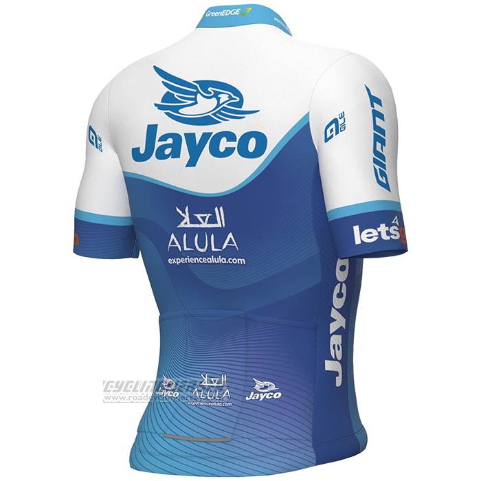 2023 Cycling Jersey Jayco Alula Blue White Short Sleeve and Bib Short